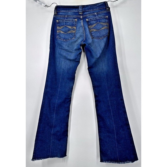 Barami Y2K Low Rise Flare Jeans Washed Blue Flares Urban bootcut - Picture 3 of 12